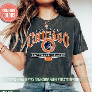 Chicago Football Vintage Style Comfort Colors T-Shirt, Retro Chicago Football T-Shirt, Chicago Football Shirt, Vintage Bears Fan Gift FWR12