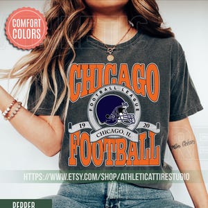 Chicago Football Vintage Style Comfort Colors T-Shirt, Retro Chicago Football T-Shirt, Chicago Football Shirt, Vintage Bears Fan Gift FVR12