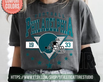 Philadelphia Football Vintage Style Comfort Colors T-Shirt,Philadelphia Football Tshirt,Football Tshirt, Philadelphia Retro Crewneck FVH4
