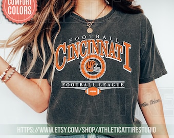 Cincinnati Football Comfort Colors Vintage Style T-Shirt, Cincinnati Football T-Shirt, Bengals Football T-shirt, Cincinnati Fan Gifts FWR21