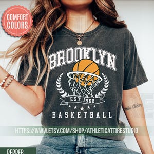 Brooklyn Basketball Comfort Colors Vintage Style T-Shirt, Brooklyn Net T-shirt, Nets Shirt, Nets Tee, Brooklyn Net Basketball Fan Gift BFA10