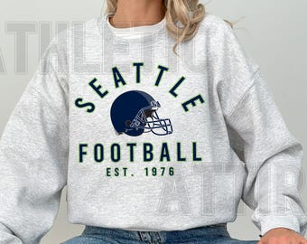 Seattle Football Vintage Sweatshirt T-Shirt, Seattle Seahawk Football Crewneck Sweatshirt, Seahawk Fan Gift, Retro Seattle Football Fan FGJ7