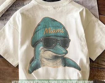 Miami Football Mascot Style Comfort Colors T-Shirt, Retro Miami Football T-shirt, Dolphins Football T-Shirt, Mascot Miami Fans Gift FAM20
