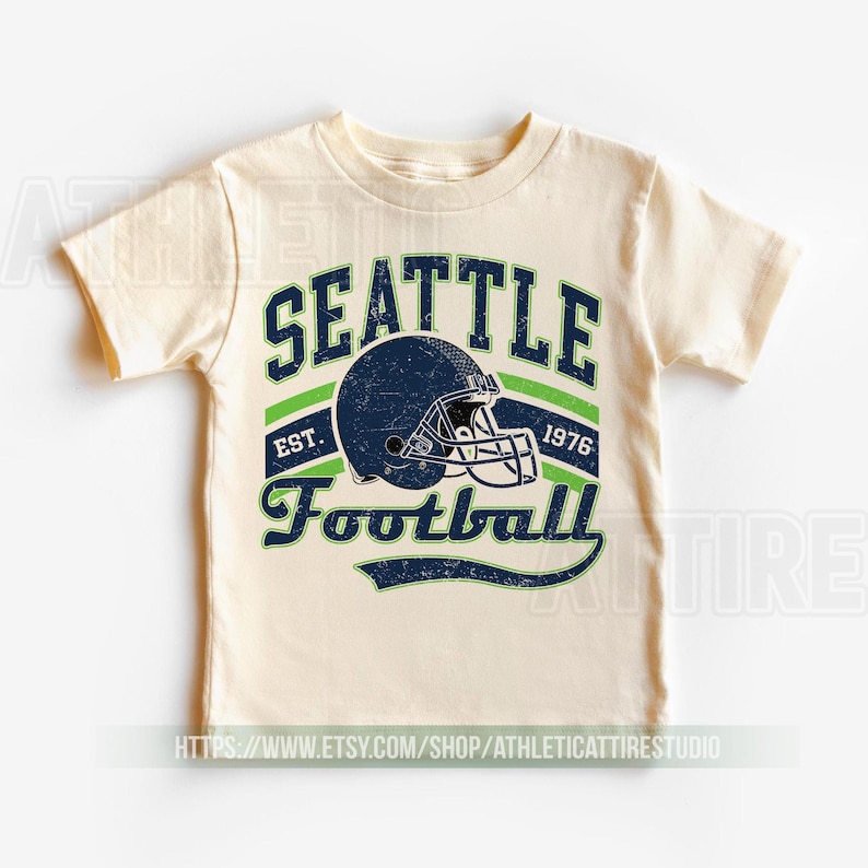 Seattle Football Vintage Toddler T-Shirt,Seattle Seahawk Football Kids Toddler, Seahawk Fan Gift, Retro Seattle Football FDS7 afbeelding 1