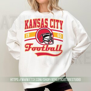 Kansas City Football Vintage Sweatshirt T-Shirt, Kansas City Football Crewneck, Kansas City Football Sweatshirt, Kansas City Fan Gifts FBN8 image 3