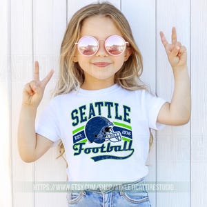 Seattle Football Vintage Toddler T-Shirt,Seattle Seahawk Football Kids Toddler, Seahawk Fan Gift, Retro Seattle Football FDS7 afbeelding 3