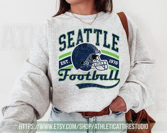 Seattle Football Vintage Sweatshirt T-Shirt,Seattle Seahawk Football Crewneck Sweatshirt, Seahawk Fan Gift, Retro Seattle Football FDS7