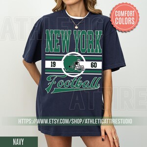 New York Football Retro 80s Vintage Style Comfort Colors Crewneck T-Shirt, New York Football Tshirt, Jets Sunday Football Fan Gifts FRE28 image 6