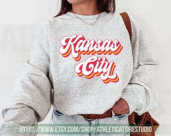 Kansas City Football Vintage Sweatshirt T-Shirt, Kansas City Football Crewneck, Football Sweatshirt, Kansas City Fan Gifts FRT8