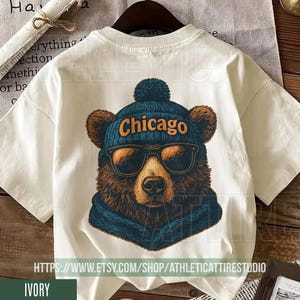 Chicago Football Mascot Style Comfort Colors T-Shirt, Retro Chicago Football T-Shirt, Chicago Football Shirt, Mascot Bears Fan Gift FAM12