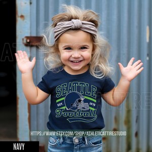 Seattle Football Vintage Toddler T-Shirt,Seattle Seahawk Football Kids Toddler, Seahawk Fan Gift, Retro Seattle Football FDS7 afbeelding 4