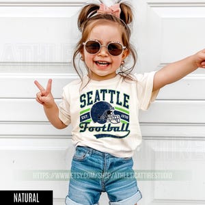 Seattle Football Vintage Toddler T-Shirt,Seattle Seahawk Football Kids Toddler, Seahawk Fan Gift, Retro Seattle Football FDS7 afbeelding 5