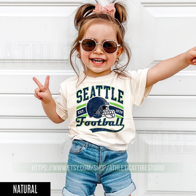 Seattle Football Vintage Toddler T-Shirt,Seattle Seahawk Football Kids Toddler, Seahawk Fan Gift, Retro Seattle Football FDS7 afbeelding 5