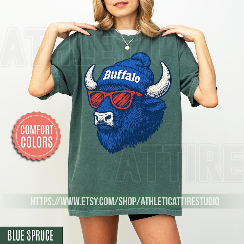 Mascot Style Comfort Colors T-Shirt, Buffalo Bill T-Shirt, Bill T-Shirt, Bills Football Tee, Buffalo New York, Buffalo Bill Fan Gift FAM15 image 6
