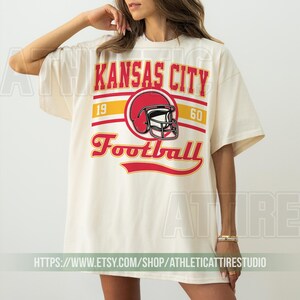 Kansas City Football Vintage Sweatshirt T-Shirt, Kansas City Football Crewneck, Kansas City Football Sweatshirt, Kansas City Fan Gifts FBN8 image 7