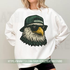Philadelphia Football Vintage Mascot Sweatshirt T-Shirt,Philadelphia Eagle Football Shirt,Retro Eagle Crewneck,Vintage Eagle Fan Gift FAM4 zdjęcie 4