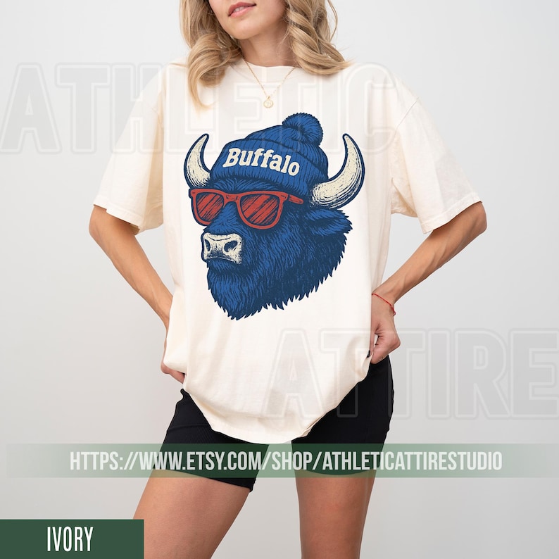 Mascot Style Comfort Colors T-Shirt, Buffalo Bill T-Shirt, Bill T-Shirt, Bills Football Tee, Buffalo New York, Buffalo Bill Fan Gift FAM15 image 3