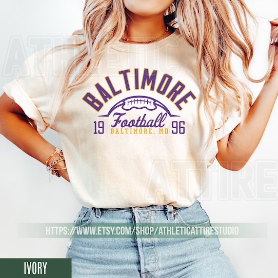 Baltimore Football Vintage Style Comfort Colors T-Shirt, Retro Baltimore T-Shirt, Oversized Ravens Football T-Shirt, Football Fan Gift FSC16