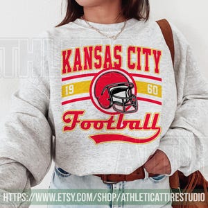 Kansas City Football Vintage Sweatshirt T-Shirt, Kansas City Football Crewneck, Kansas City Football Sweatshirt, Kansas City Fan Gifts FBN8 image 5