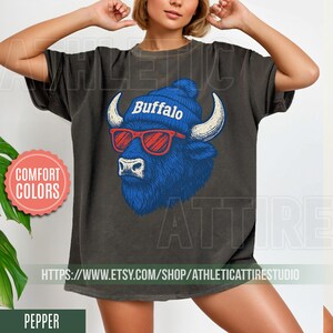 Mascot Style Comfort Colors T-Shirt, Buffalo Bill T-Shirt, Bill T-Shirt, Bills Football Tee, Buffalo New York, Buffalo Bill Fan Gift FAM15 image 2