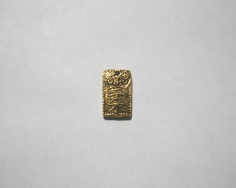 TierraCast Nisshu Charm, Antiqued 22K Gold Plate - 13.25x8mm - 1
