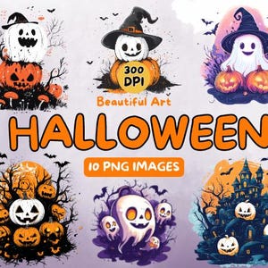 Leuke digitale download voor Halloween-kunstontwerp - prachtige Halloween-png - 300 DPI - illustraties voor commercieel gebruik - digitaal ontwerp - illustraties
