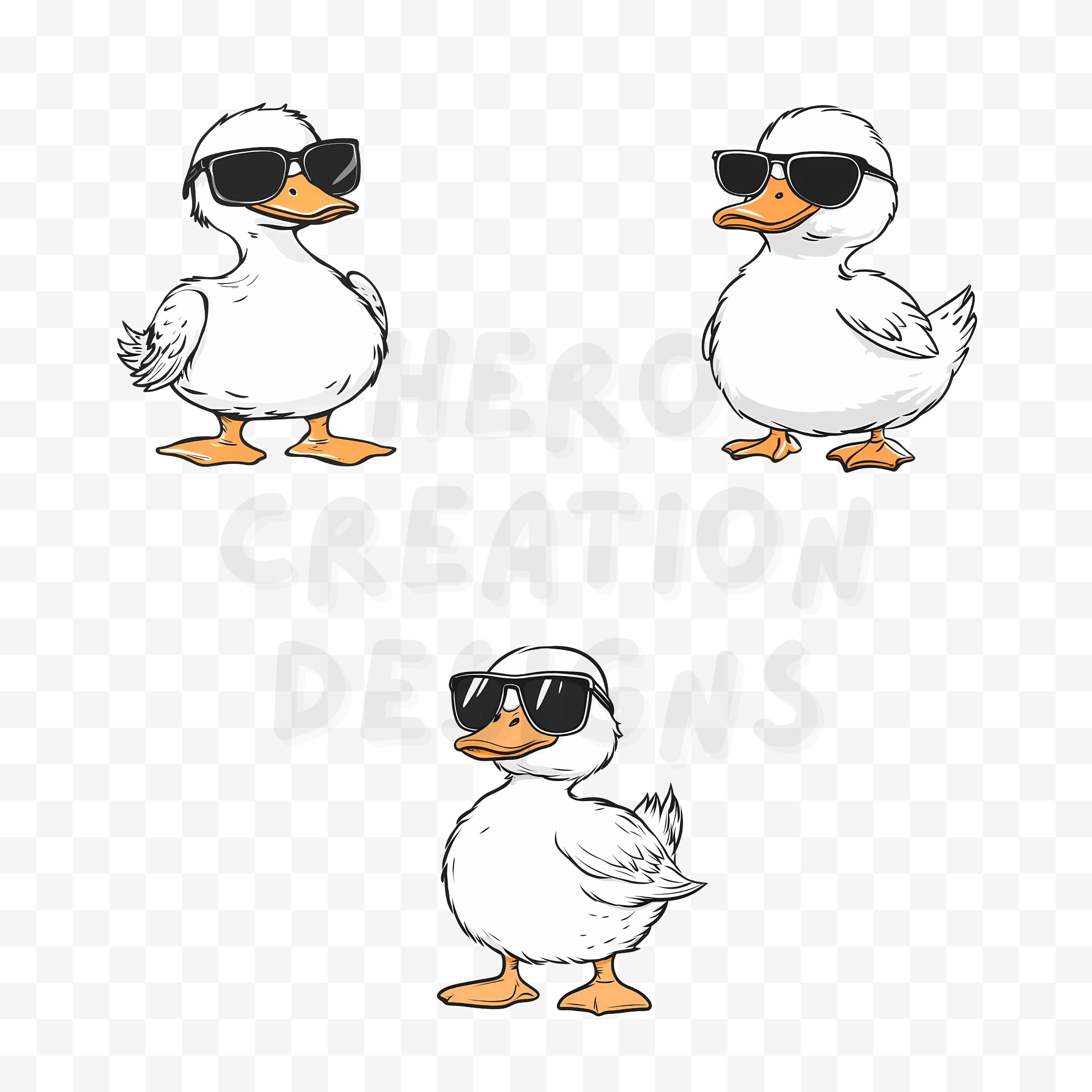 Cute Duck Wearing Sunglasses Clipart, Cartoon Duck, Cool Animal PNG ...