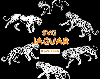 Jaguar Silhouette, Jaguar SVG, Wildlife SVG, Animal SVG, Jaguar Cut Files, Jaguar Digital Design, Jaguar Vector, Commercial Use Illustration