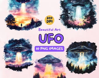 UFO Art Design Digital Download, ufo PNG, Alien Clip Art, 300 DPI Alein Art, Commercial Use ufo Illustrations, Digital Design, Clip Art