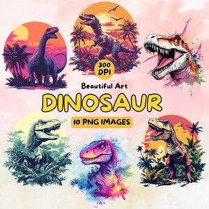 Prachtige dinosaurus Art Design digitale download, dinosaurus PNG, 300 DPI, illustraties voor commercieel gebruik, digitaal dierlijk ontwerp, illustraties