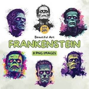 Frankenstein Art Design Digital Download - Frankenstein PNG - 300 DPI - Commercial Use Monster Illustrations - Digital Design - Clip Art