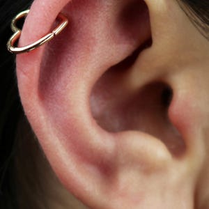 14K Solid Gold heart Piercing,Hoop heart Piercing, 14K Solid Gold heart Hoop Conch Piercing,Hoop Helix Piercing,piercing conch
