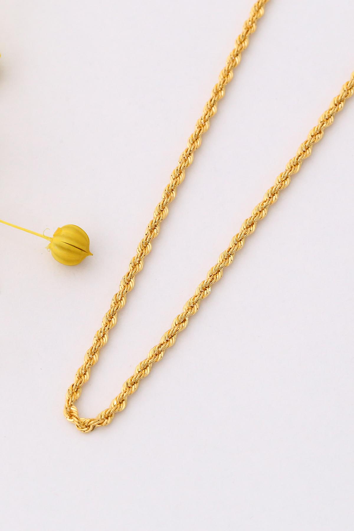 14k Solid Gold Rope Chain Necklace, 2.20 Mm Rope Chain Necklace, Rope ...