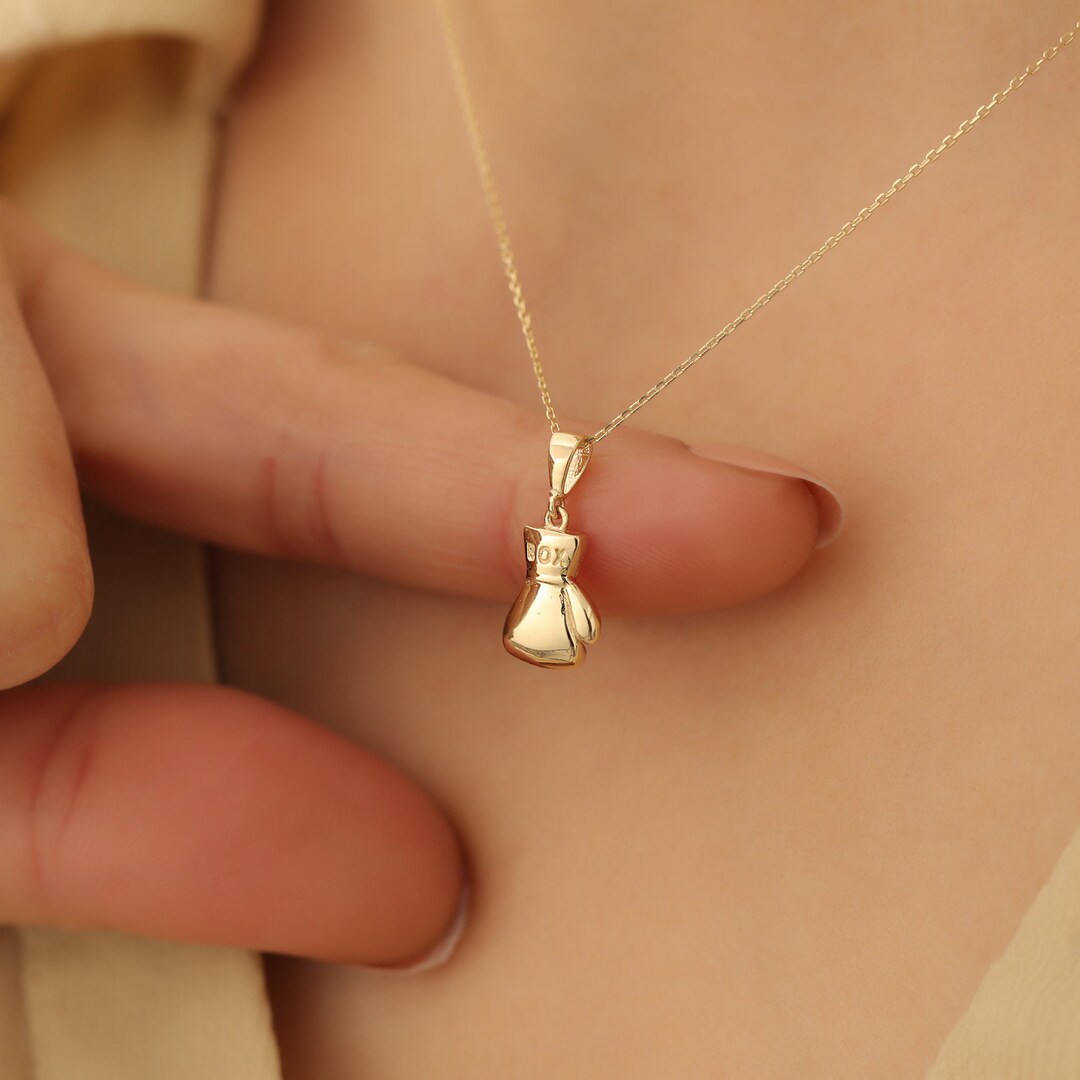 14K Gold Boxing Glove Necklace,boxing Glove Necklace, Boxing Glove ...