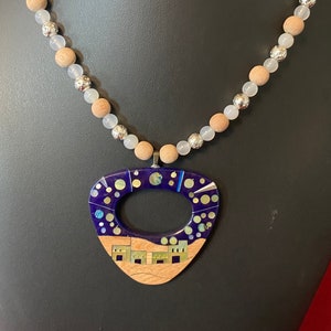 Desert Village Necklace with Lava & Jade Beads