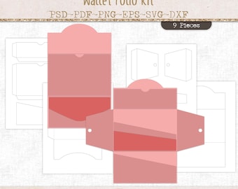 Kit de carpeta para diario creativo, carpeta plegable, plantilla PSD, archivo de corte SVG, PDF imprimible (JL119)