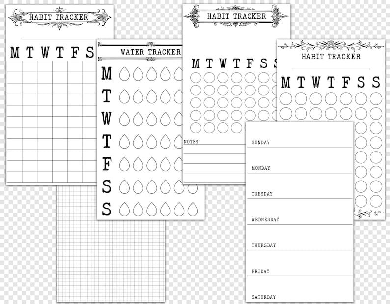 Tracker Cards.pdf Note Card Overlay, Habit Tracker Cards, to Do List Cards, 3x5