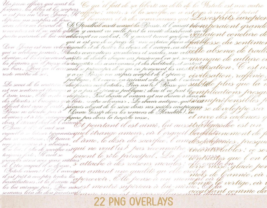 12 French Lit Script PNG Overlays, Literature Black Text Clipart ...