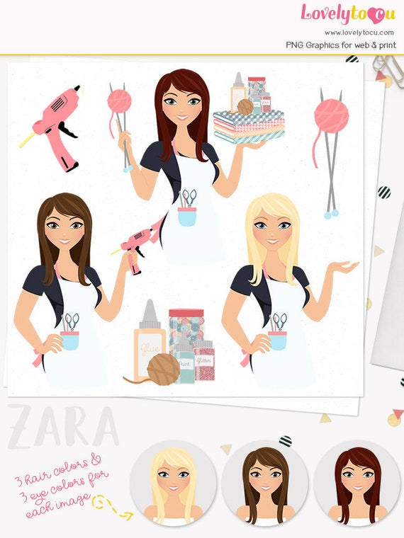 Crafts Woman Character Clipart Crafter Girl Maker Crafting