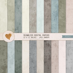 Frozen tundra palette digital papers, 20 seamless grunge textures, soft scrapbooking backgrounds, artist graphic design resource - P292