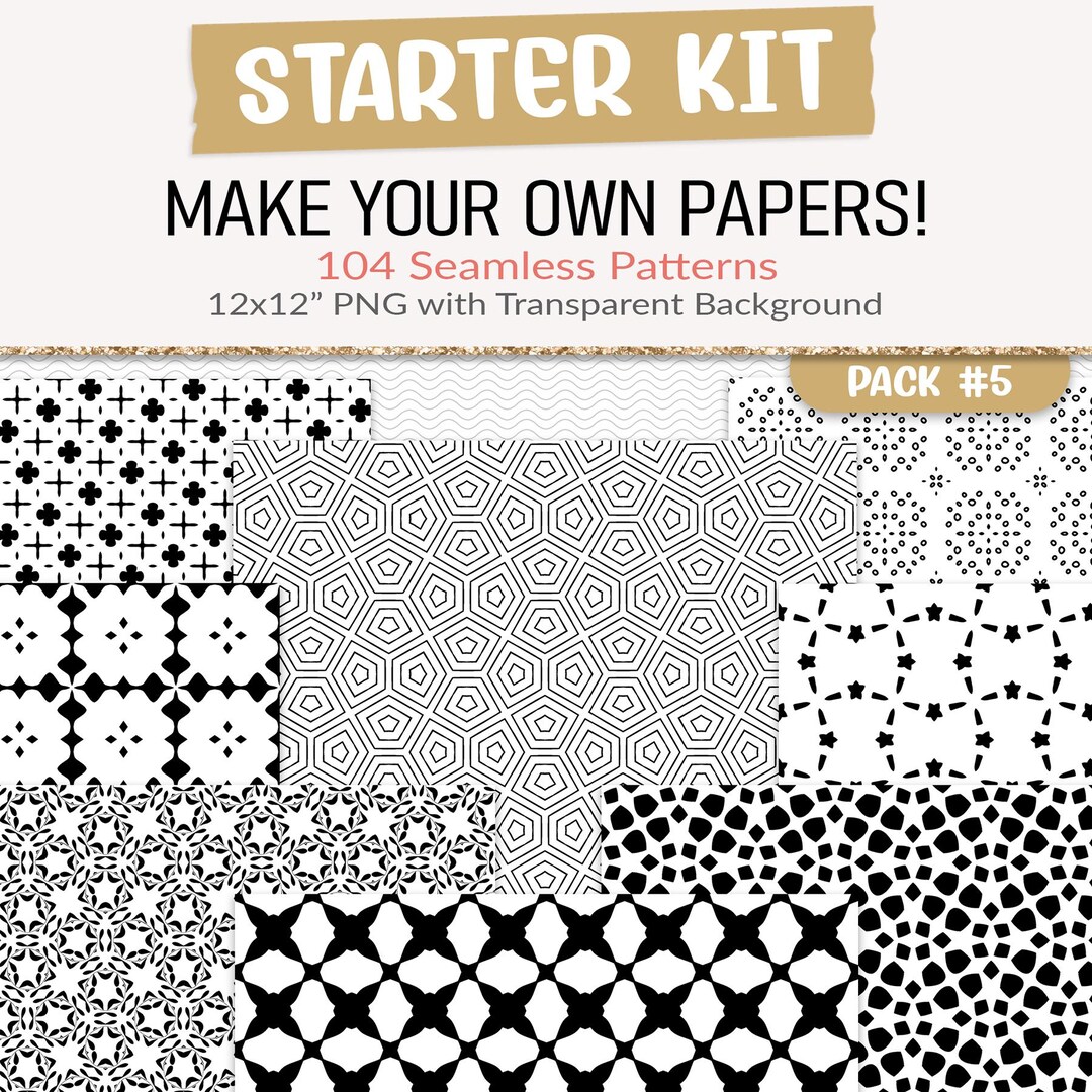 Seamless Pattern Overlays Bundle, 104 Seamless PNG Pattern Sheets With ...