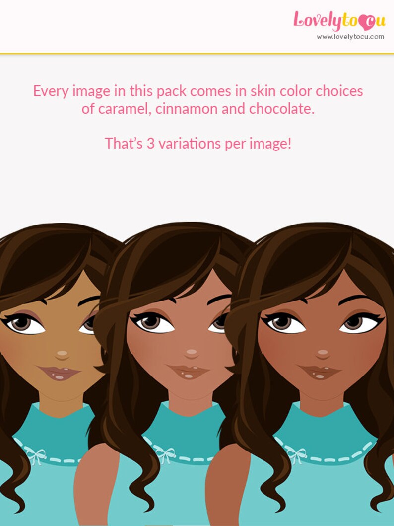 Layla L122 finance girl clipart set with african american skin tones Money saver woman character clipart
