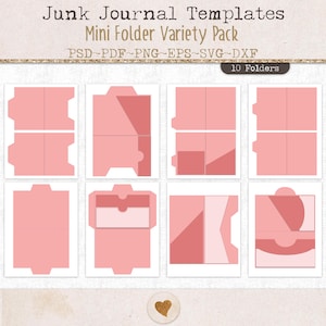 File folder sets bundle, junk journal templates, SVG cutting file, mini planner insert, printable craft supply, scrapbooking (JL112)