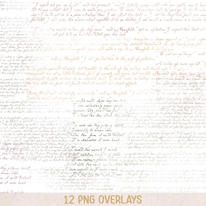 12 superposiciones PNG de guiones, citas de novelas góticas, superposiciones de imágenes prediseñadas de texto negro, efímeras de diario basura - LY06
