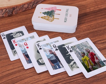 Baraja de cartas con foto personalizada, cartas de póker personalizadas, cartas para fiestas, recuerdos de boda y regalos de cumpleaños.