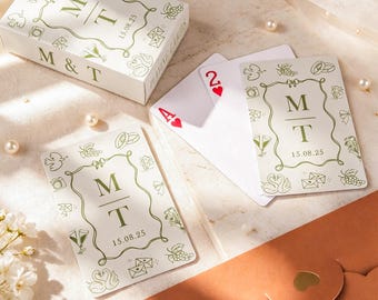 Custom Blank Playing Cards Wedding Guest Book Alternative, Playing Cards for Wedding, Wedding Signing Book Card Deck
