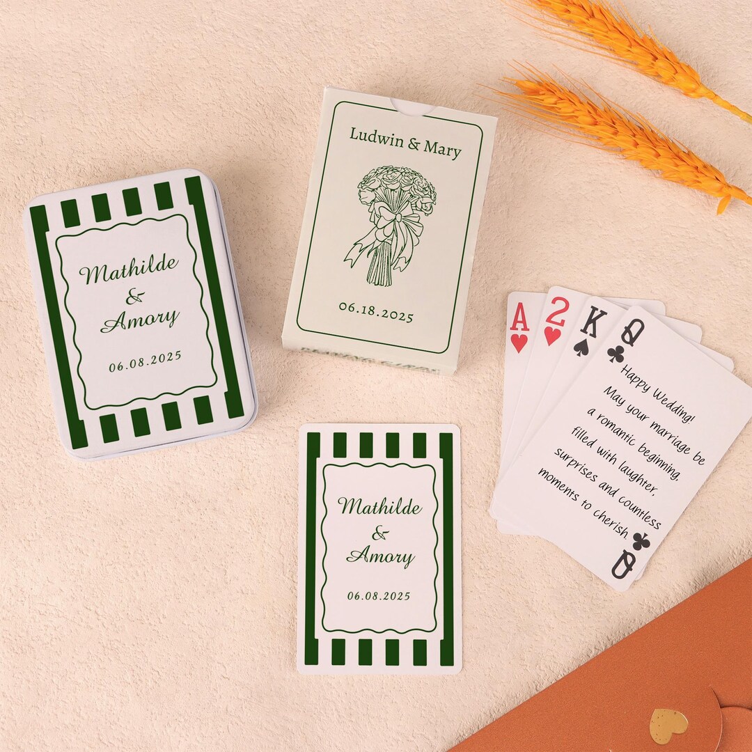 Custom Wedding Guest Book Alternative Playing Cards, Cards Guest Book ...