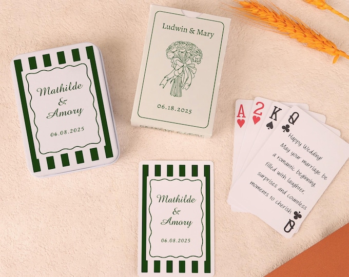 Livre d'or de mariage personnalisé, cartes à jouer alternatives, livre d'or de cartes à signer, jeu de cartes vierges, cadeau de mariage personnalisé