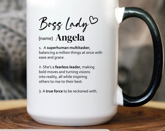 Boss Lady Gift Custom Female Boss Definition Mug Bosses Day Present Lady Supervisor Appreciation Cup  Mentor Xmas Retirement Gift for Women
