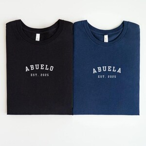 Abuelo and Abuela Shirt Spanish First Time Grandparents Pregnancy Announcement Gift